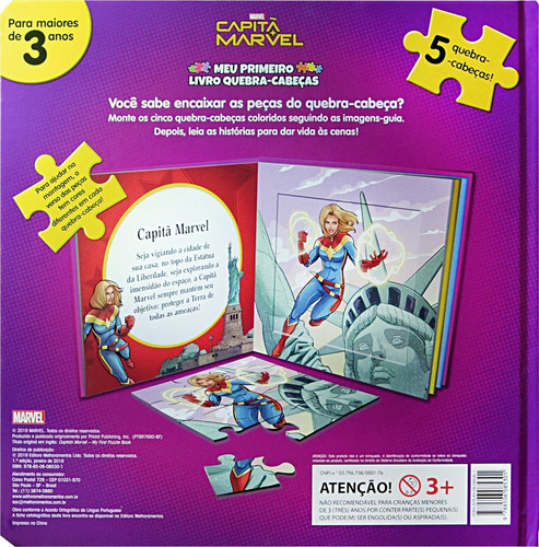 Imagem 4 de 4 de Capitã Marvel Meu Primeiro Livro Quebra-cabeças