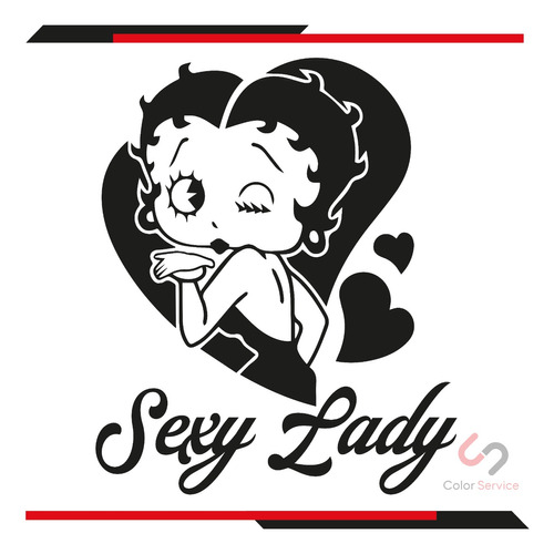 Calca Sticker Betty Boop Sexy Lady Para Carro 12x15cm 1pz
