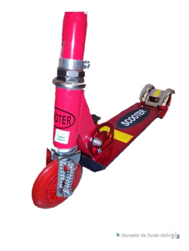 Imagen 2 de 3 de Monopatin Aluminio 3 Ruedas Metal Reforzado Luces Suspensión