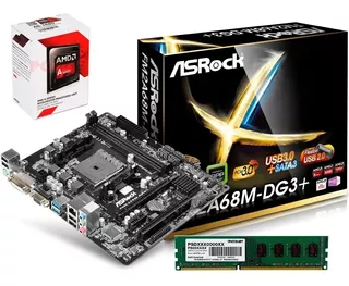 Combo Asrock Fm2a68 Dg3 Procesador A6 7480 Ram 4gb Kingston