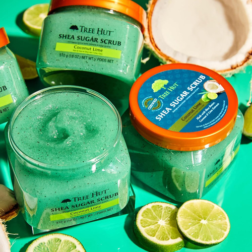 Tree Hut Encantador Exfoliante De Azúcar De Karité Lima De Coco