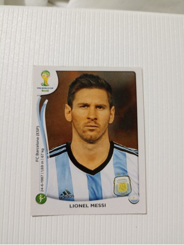 Lamina Original Lionel Messi Panini Brasil 2014 Álbum 