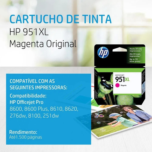 Cartuchos Hp 951xl Officejet 8100 8600 8610 Magenta Backup