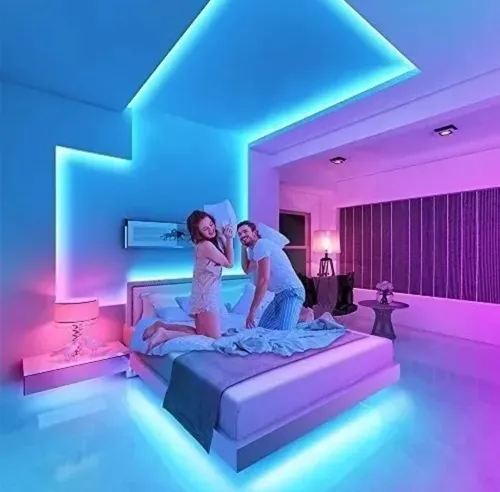 Pack Tiktok: Cinta Led Colores 5mt + Control Rgb + Adaptador