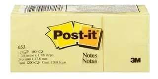 Notas Adhesivas Rectangular Post It De 3,8 Cm X 4,8 Cm 1200h