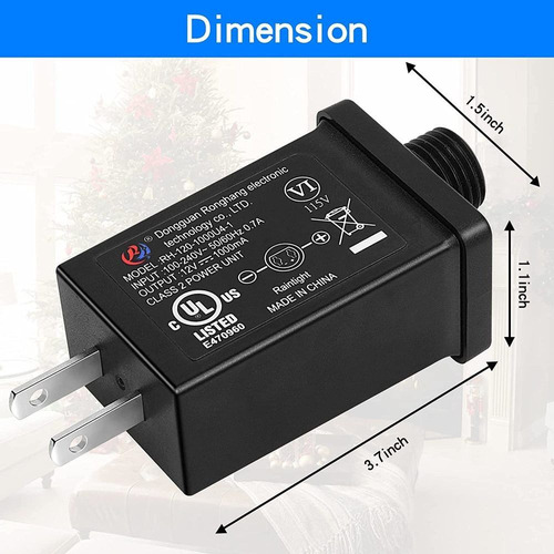Adaptador De Corriente Us Plug Ac 110v A Dc 12v 1a Inflable