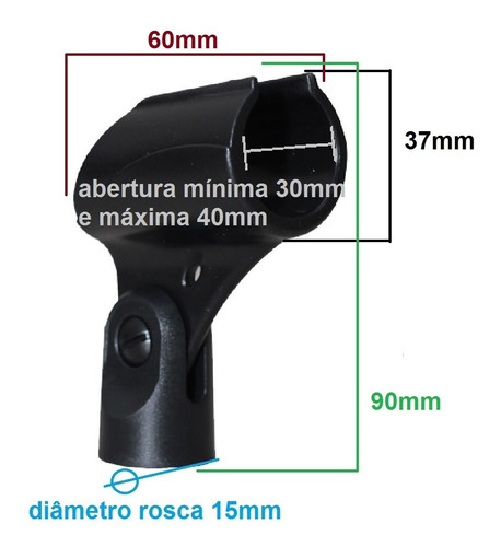 Imagem 3 de 5 de Cachimbo Para Microfone C/ Fio Suporte Luva De Pedestal C/2