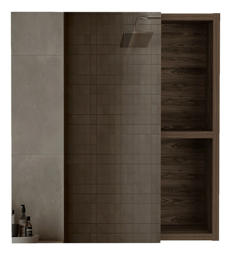 Gabinete Baño Excelsior Madera Chocolate C/3 Entrepaños