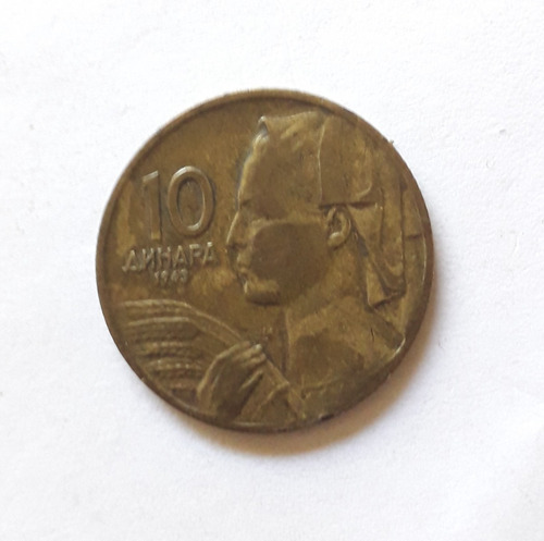Yugoeslavia 10 Dinara Año 1955 Km#33 Moneda Broncealuminio