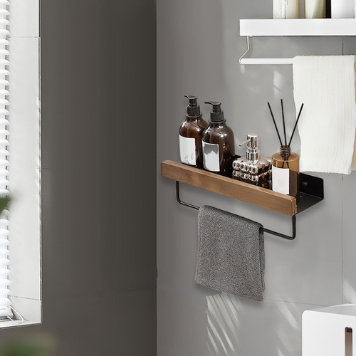 Toallero Moderno De Pared Con Estante De Almacenamiento 40cm