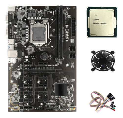 Set De Placa Base B250 Mining Para Lga 1151 Con Cpu G3900 12