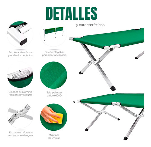 Catre Plegable Individual Cama Portátil Para Casa Camping