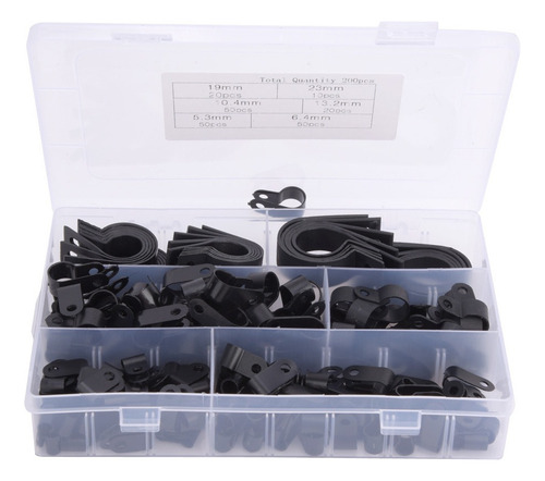 200 Abrazaderas De Cable De Nylon De Plástico Tipo R, Tipo