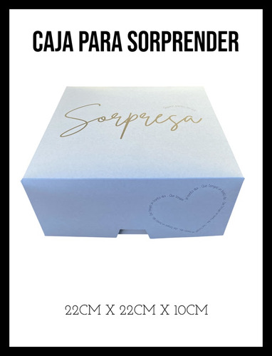 Caja X 10 Unid Cartulina Mini Desayunos Meriendas 22x22x10 Con Frase