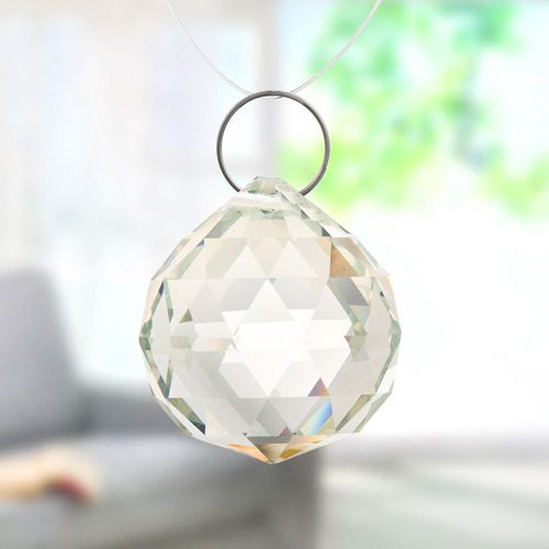 Colgante Transparente Con Forma De Bola De Cristal Arte Par