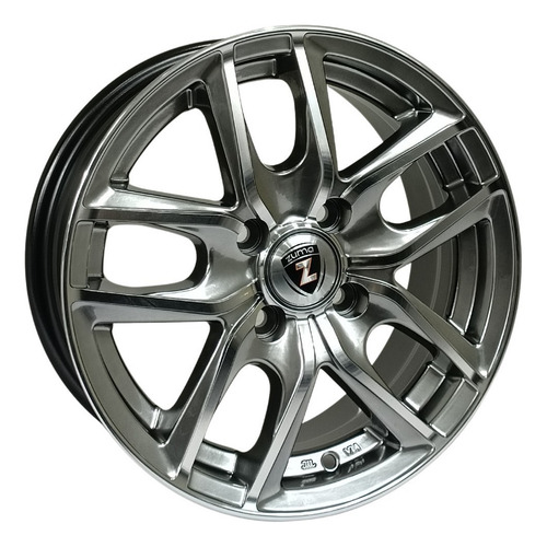 Jogo De Roda De Liga Leve Zuma Wheels Aro 14 628 Hbbp 4x100 Cor Grafite Fosco Diamantado