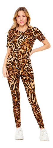 Pack De Camiseta Y Leggings Animal Print Coordinado Mujer