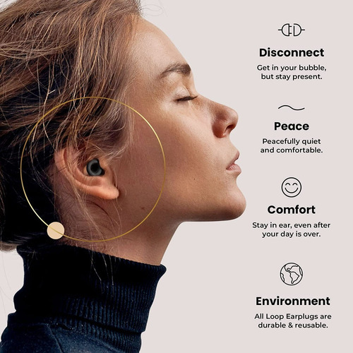 Loop Quiet tapones para oídos con reducción de ruido 26db color Essence Black