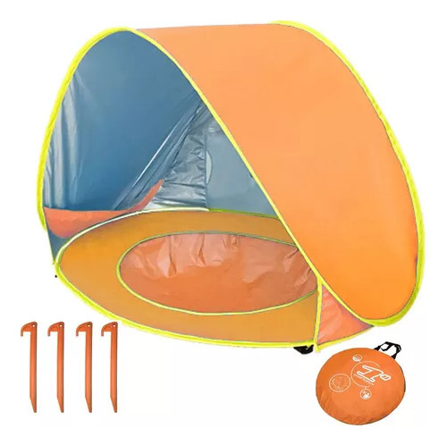 Fweaad Carpa De Playa Para Niños Con Piscina Con Protección