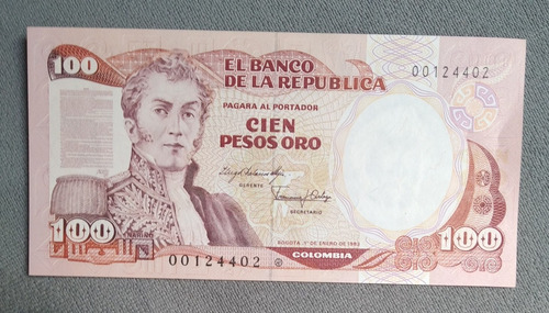 Billete De 100 Pesos Reposición Primera Fecha, Año 1983