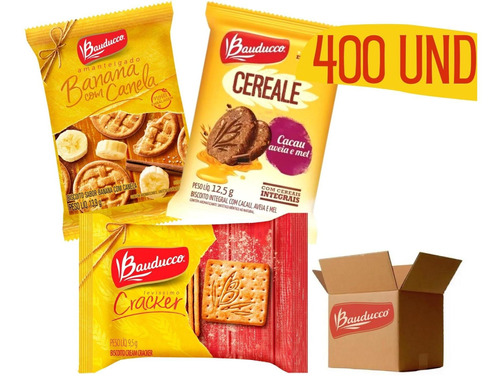 Kit Biscoitos Bauducco Sache Cereale Banana Cracker 400und