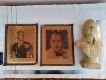 Comprar Antiguo Busto En Yeso De Eva Peron Y Cuadro Gral Perón Y Eva