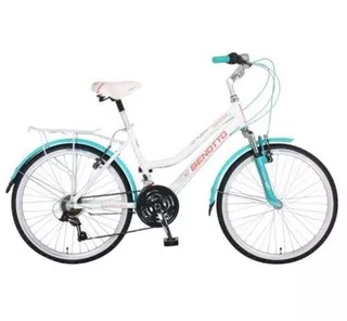 Bicicleta urbana femenina Benotto City Moorea R26 18v freno v-brakes color terracota/crema