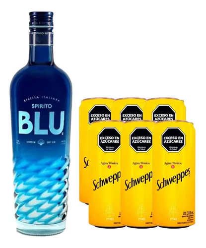 Gin Spirito Blu London Dry 700ml + Schweppes Tónica 310ml X6