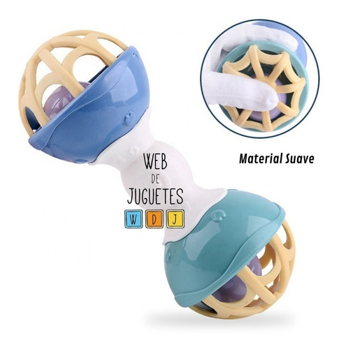 Set Para Bebés Sonajero Habla Mas Apilables Zippy Toys Color Turquesa Diseño Robot