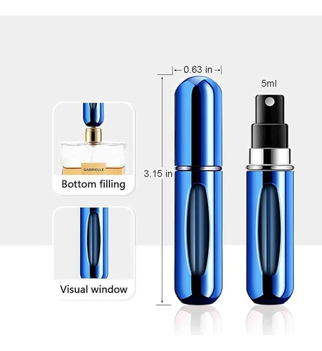 4pcs Dispensador De Perfume De Rellenable Aluminio Viaje