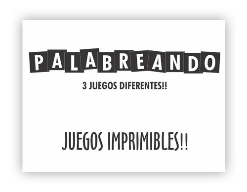 3 Juego De Mesa Imprimible Letras Y Palabras Envío Inmediato