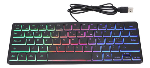 Teclado Para Jogos Com Fio De 64 Teclas Mini Rgb 3 Backlight
