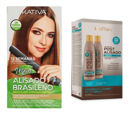 Kit Kativa Alisado+post Vegano - mL a $169