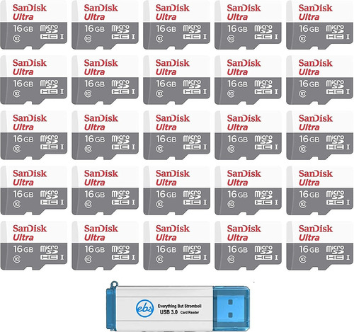 Paquete De 25 Tarjetas De Memoria Ultra 16gb Microsdhc ...