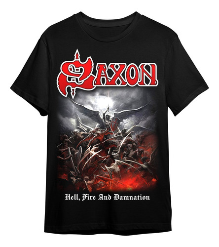 Polera Saxon - Hell, Fire And Damnation - Holy Shirt