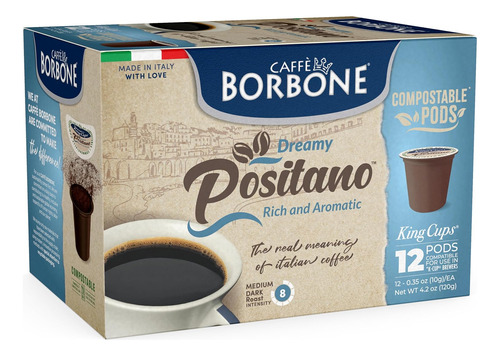 Caffè Borbone Medium Dark Roast Compostable K-cup Coffee Pod