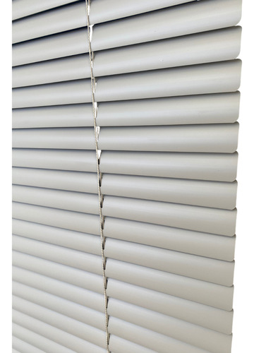 Persiana Horizontal Pvc Block 25mm Cinza 120 (l) X 220 (a) Cm Lâminas Flexíveis Com Alta Cobertura
