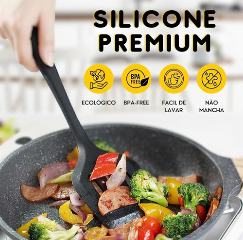 Kit Cozinha Silicone Concha Espátula 10 Peças