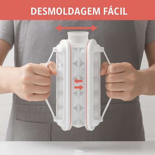 Forma De Gelo 12 Esferas Com Tampa E Alça Praticidade Rose