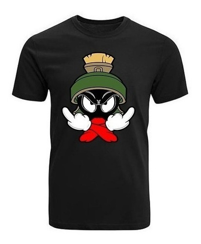 Polera Marvin Negra El Marciano Unisex