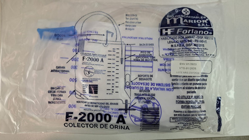 Bolsa Colectora De Orina Forlano F-2000 A