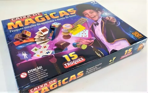 Jogo Mágicas Kit 15 Truques Cartas Dados Brinquedo Presente