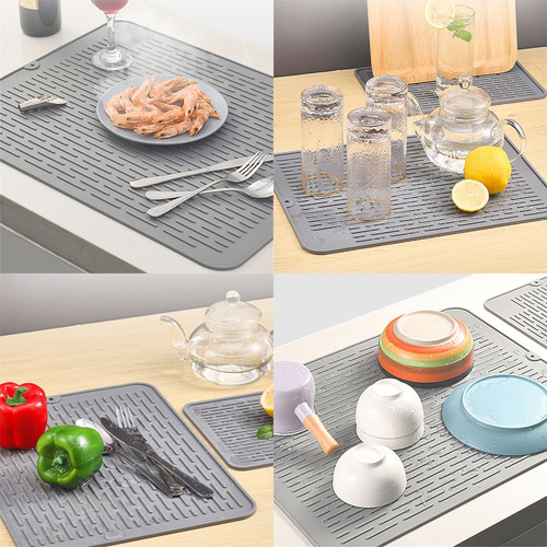 (bk) Tapete De Secagem De Pratos De Silicone Resistente Ao C