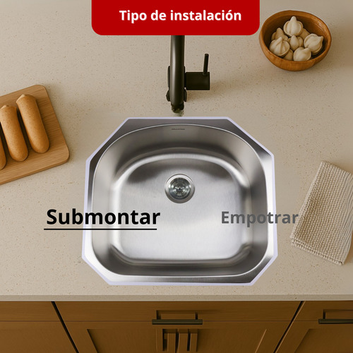 Tarja De Cocina Maxims Tarco De Submontar 1 Pila Acero Inox