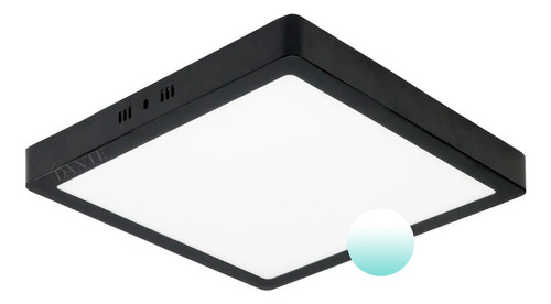 Panel Led Plafón Aplicar 24w Cuadrado Negro Mate Fría Cálida