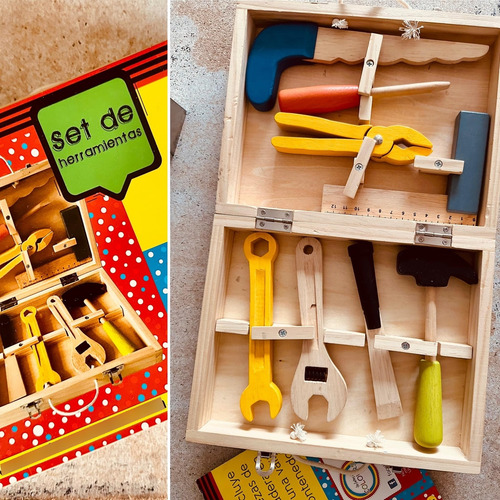 Set Juego De Herramientas Madera Para Niños Maletin Juguete (Usado)