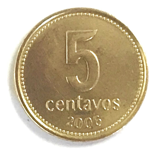 Monedas Argentinas: 5 Centavos 2006 Acero Bañado 2.7 Sc