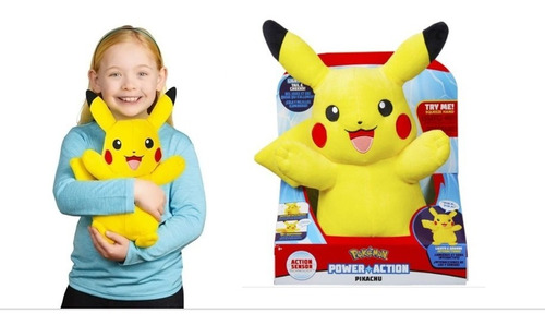 Figura Muñeco Anime Pokemon Peluche Interactivo Pikachu 30cm