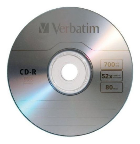 Pack Cd-r Verbatim Imprimible 52x 80min 700mb 50 Unidades