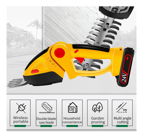 Cortadora De Césped Inalámbrica, Recargable, De Mano